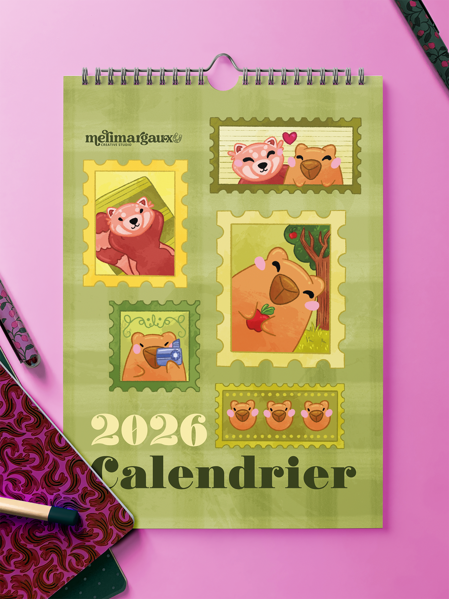 Carlos le Capybara | Calendrier 2026 FR