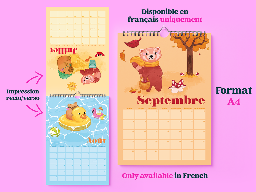 Carlos le Capybara | Calendrier 2026 | FR