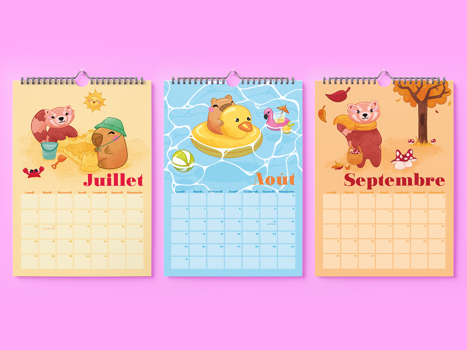 Carlos le Capybara | Calendrier 2026 FR