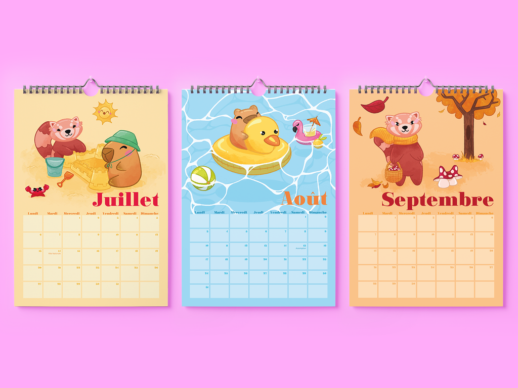 Carlos le Capybara | Calendrier 2026 | FR