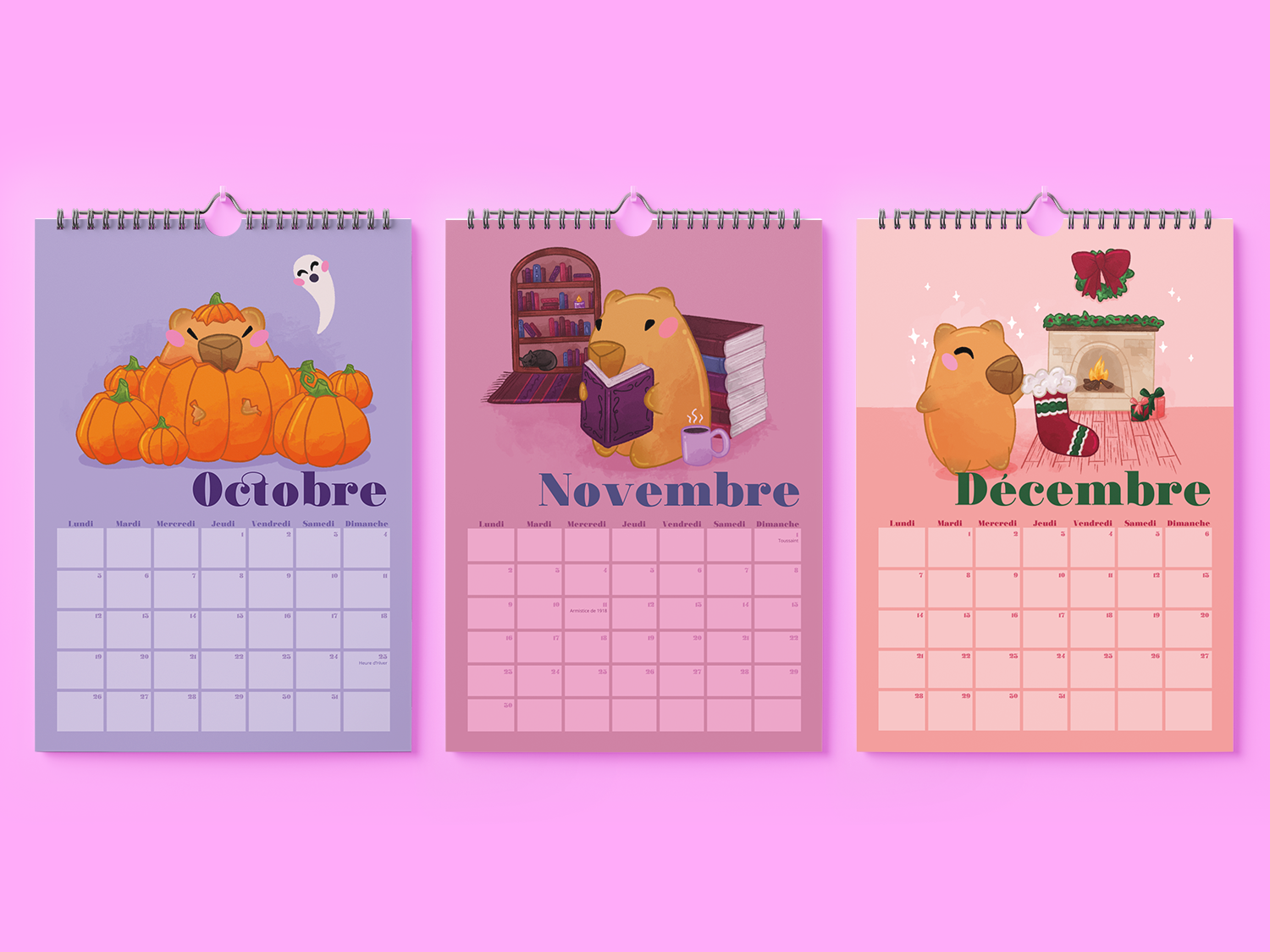 Carlos le Capybara | Calendrier 2026 FR