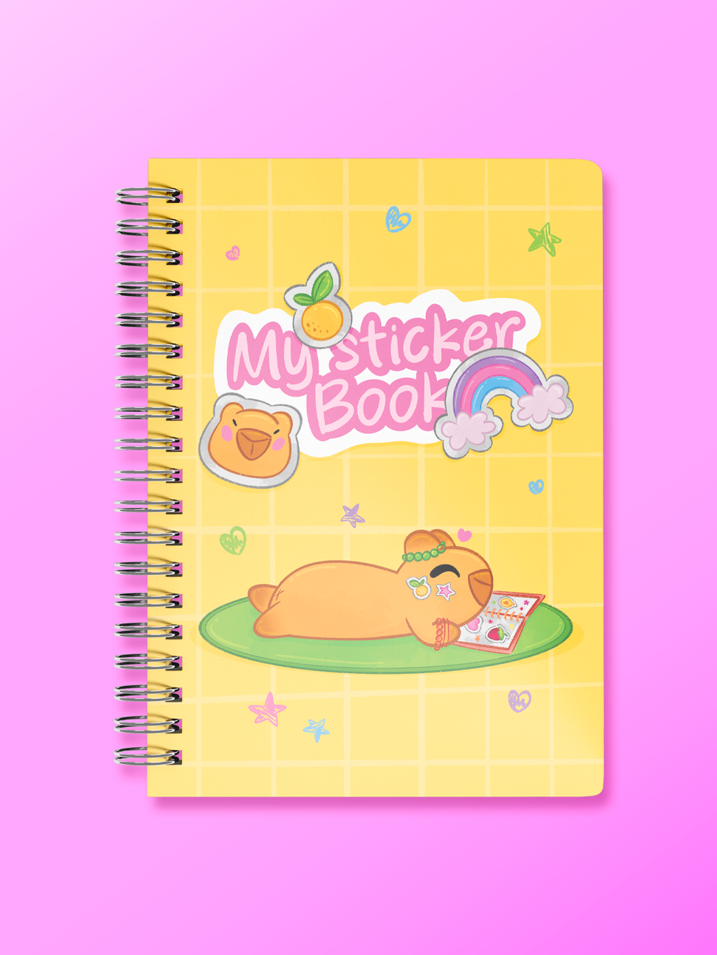 Carlos le capybara | Carnet à stickers, 50 feuilles réutilisables