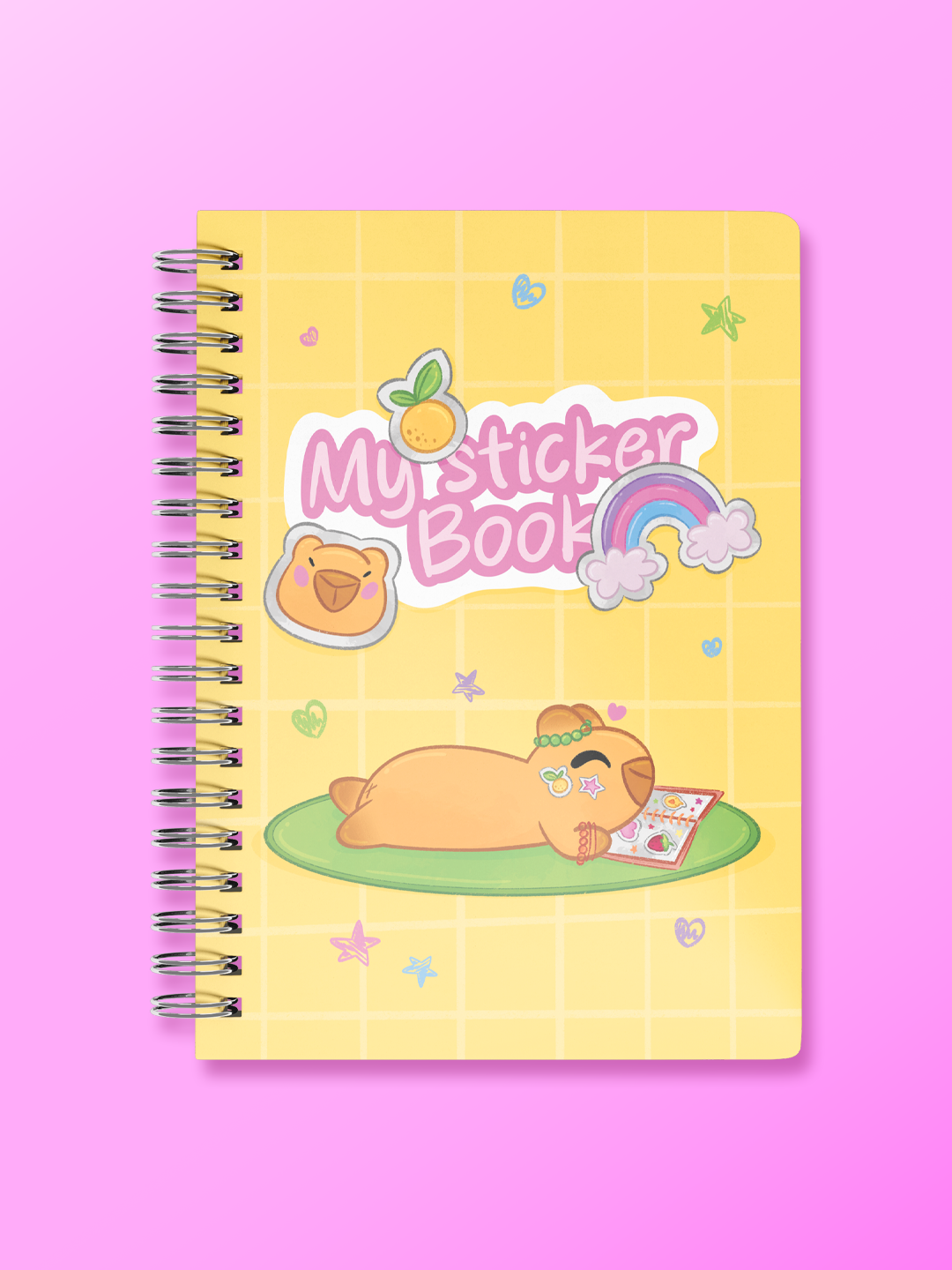 Carlos le capybara | Carnet à stickers, 50 feuilles réutilisables