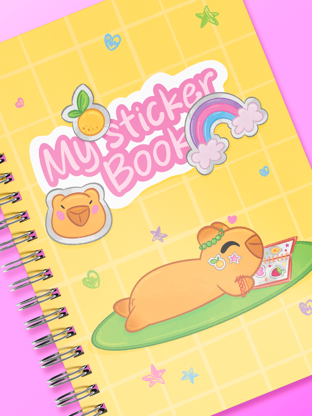 Carlos le capybara | Carnet à stickers, 50 feuilles réutilisables