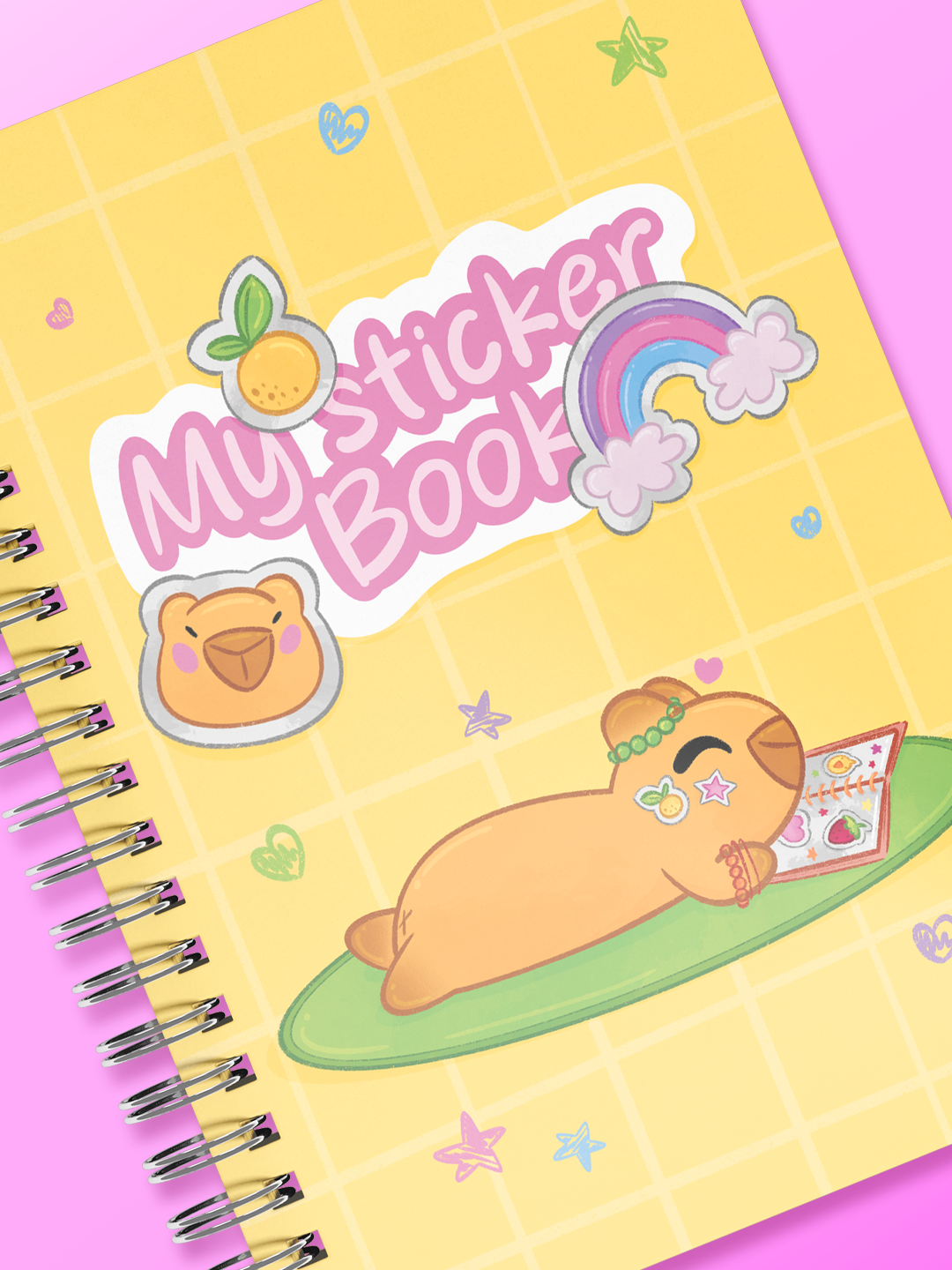 Carlos le capybara | Carnet à stickers, 50 feuilles réutilisables