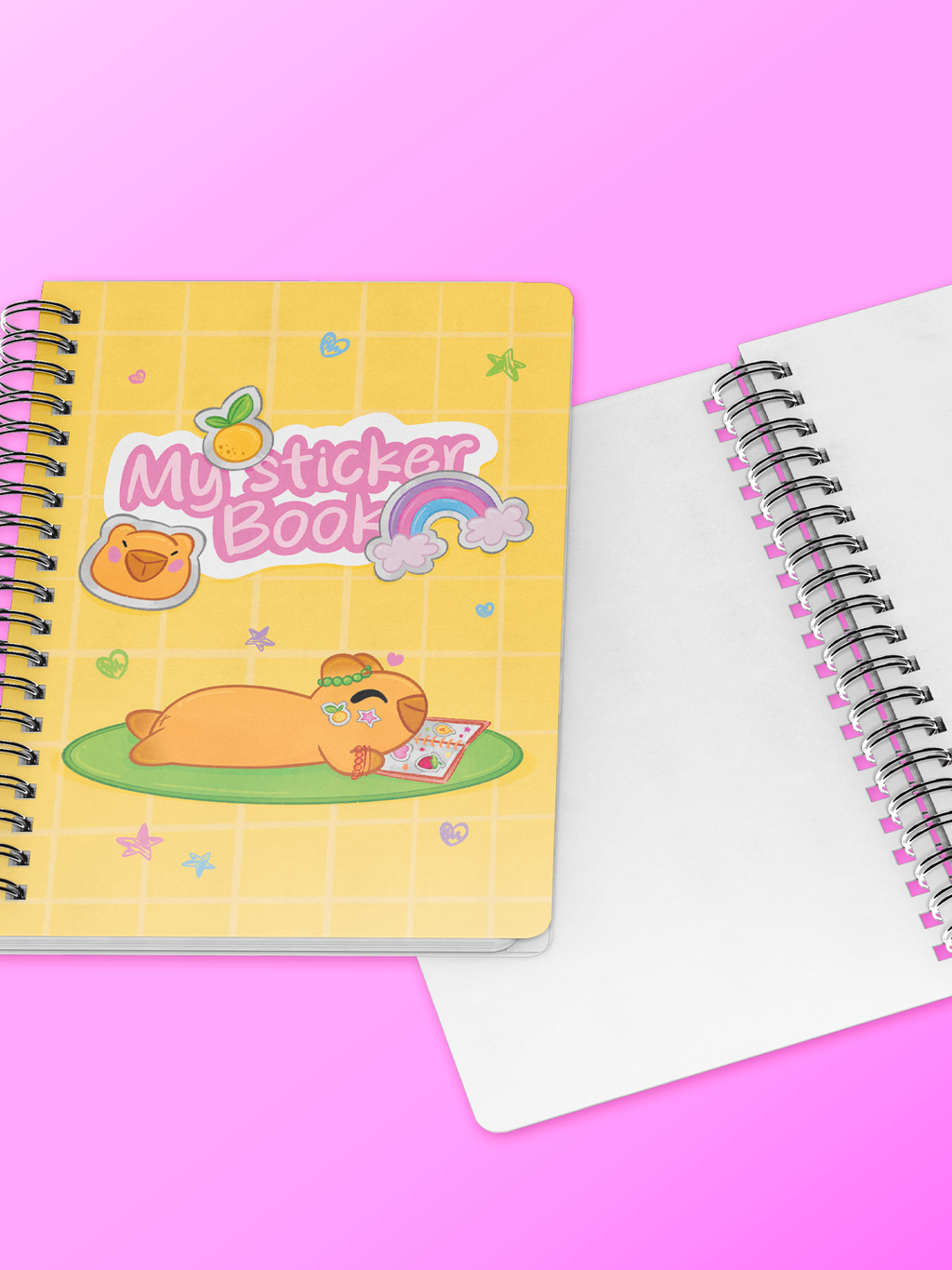 Carlos le capybara | Carnet à stickers, 50 feuilles réutilisables