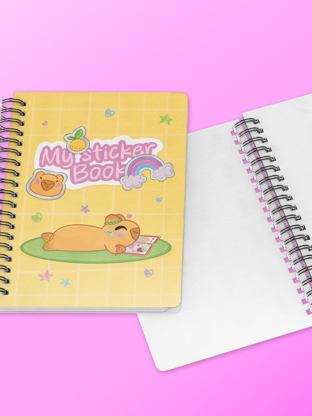 Carlos le capybara | Carnet à stickers, 50 feuilles réutilisables