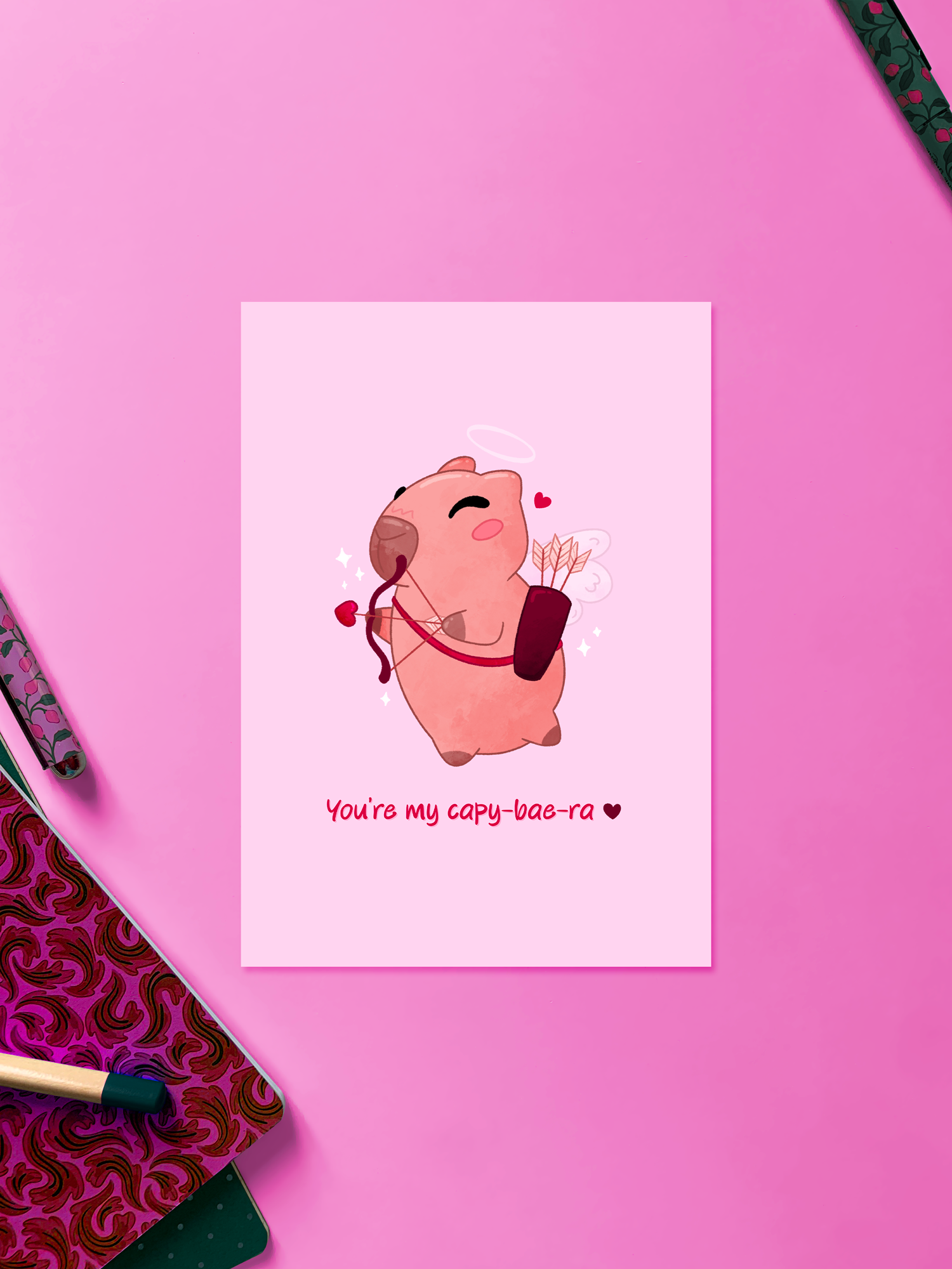 You’re my capy-bae-ra! | Illustration A6