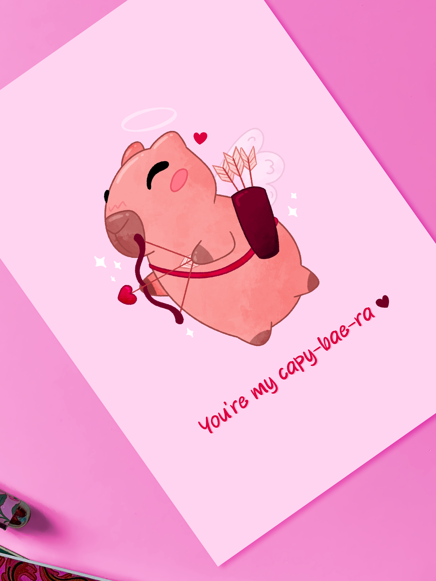 You’re my capy-bae-ra! | Illustration A6