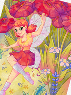 Le petit monde des coquelicots | Illustration A4