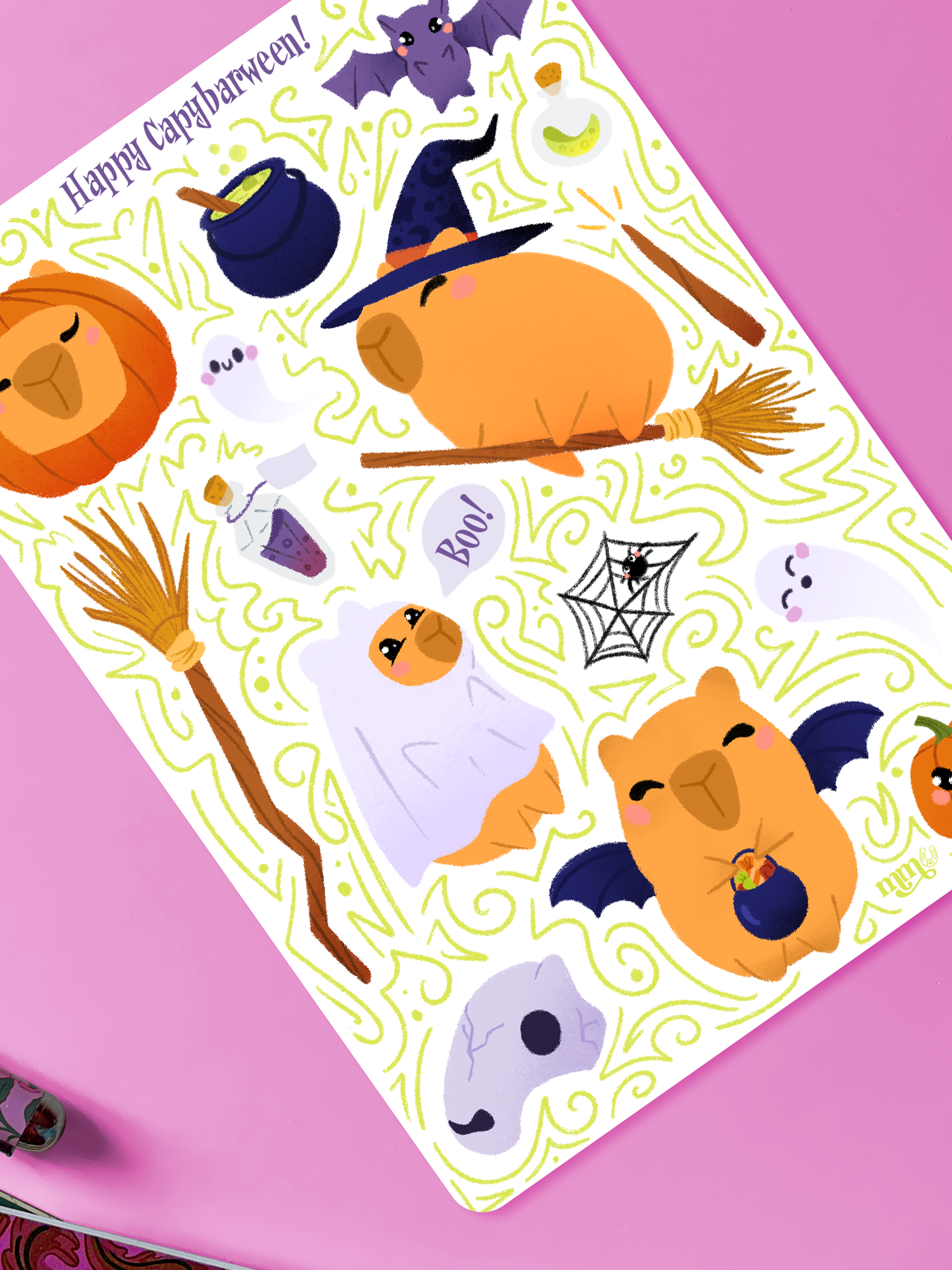 Happy Capybarween ! | Stickersheet