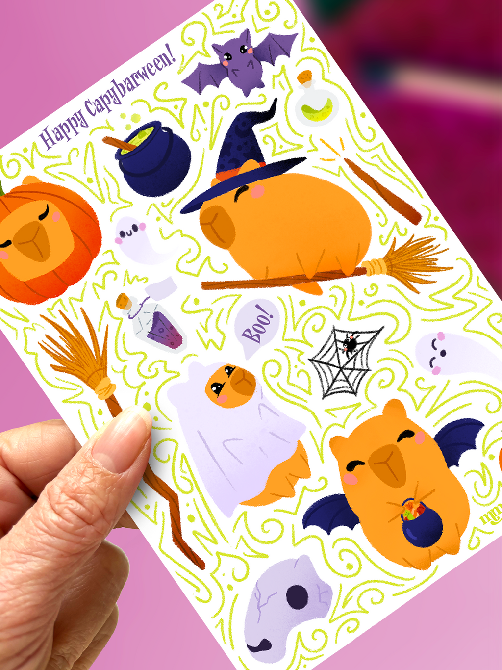 Happy Capybarween ! | Stickersheet