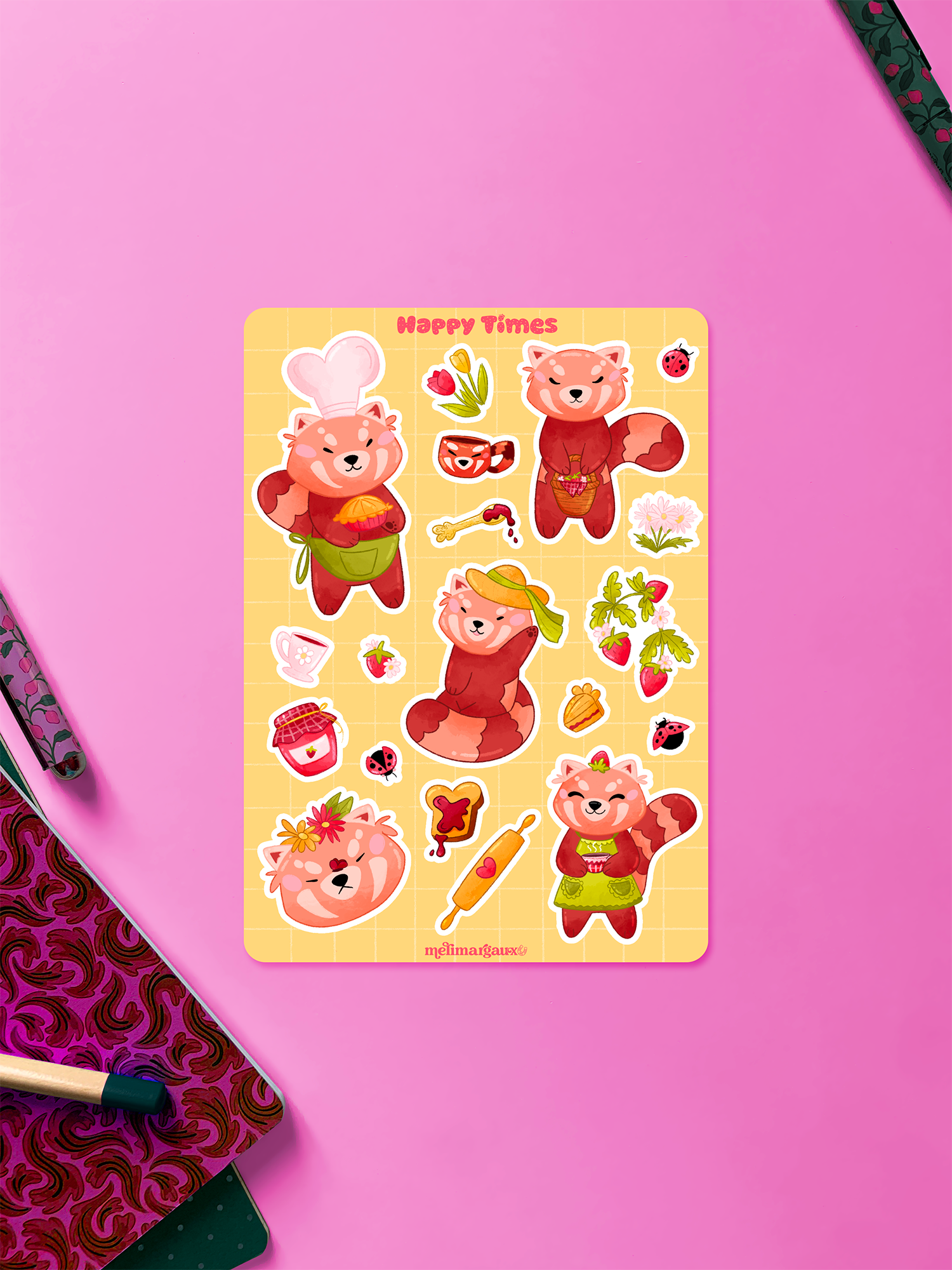 Pam le panda roux, Happy Times | Stickersheet