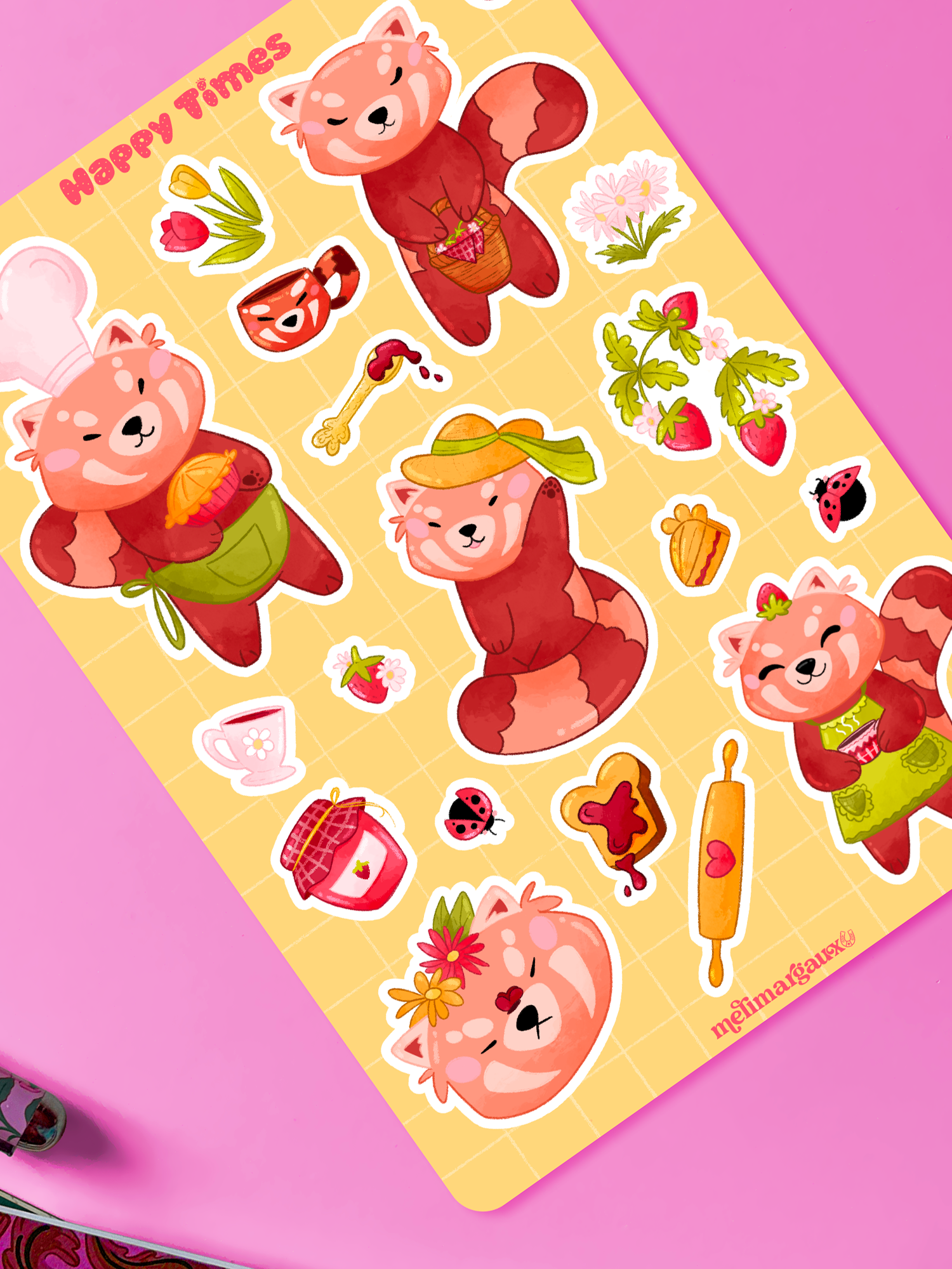 Pam le panda roux, Happy Times | Stickersheet
