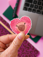 Carlos le capybara, chapeau coeur | Sticker