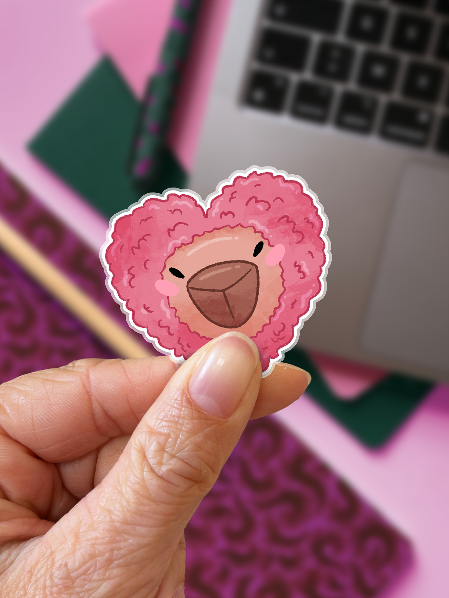 Carlos le capybara, chapeau coeur | Sticker