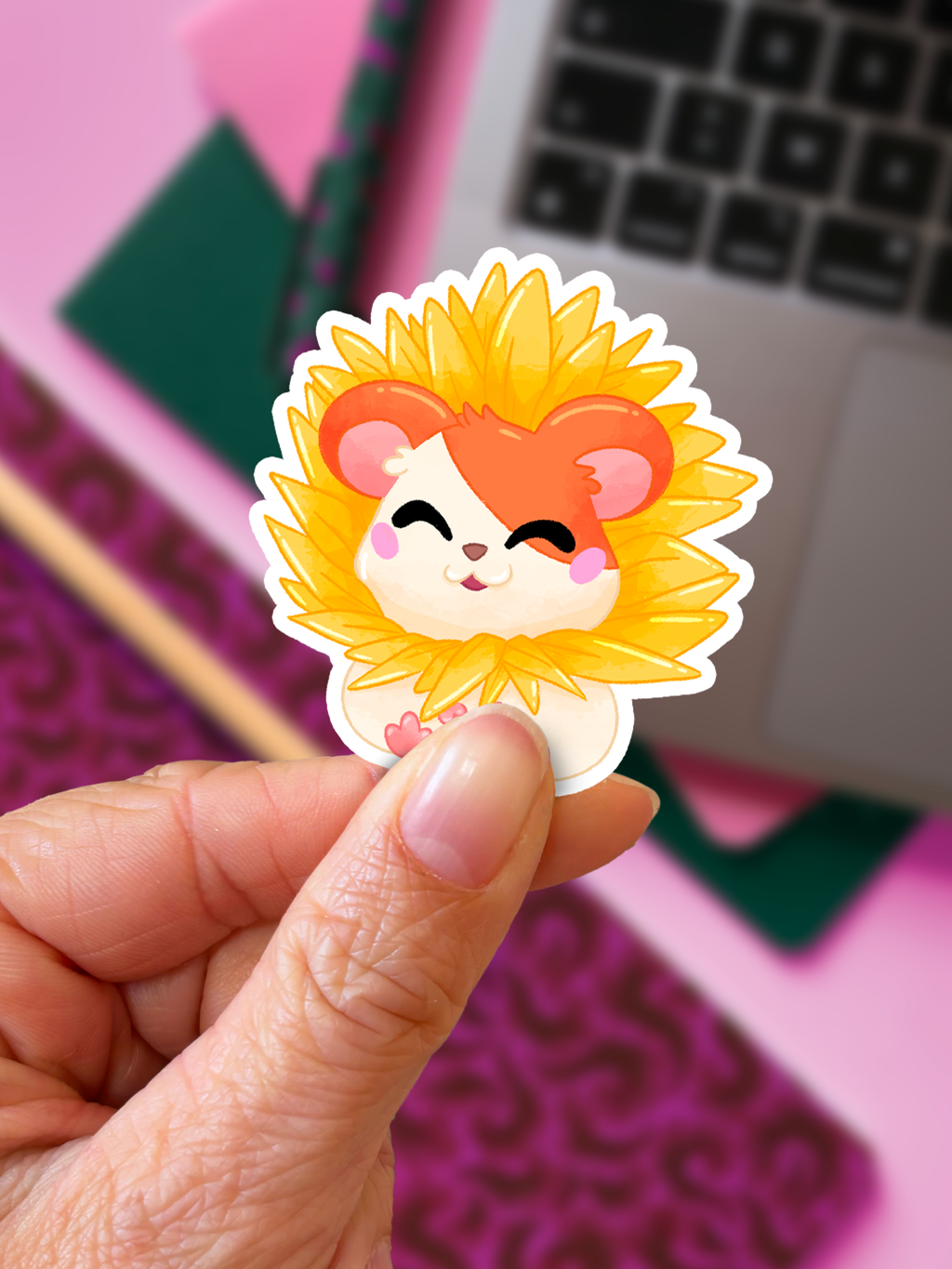 Hamtaro, fleur de tournesol | Sticker