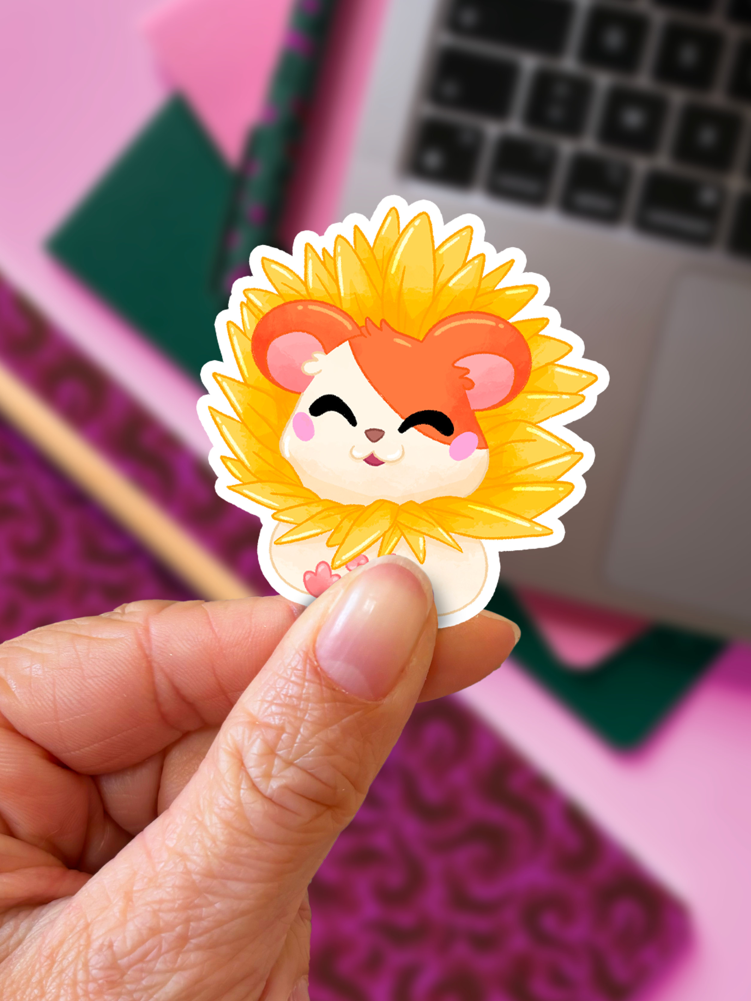 Hamtaro, fleur de tournesol | Sticker