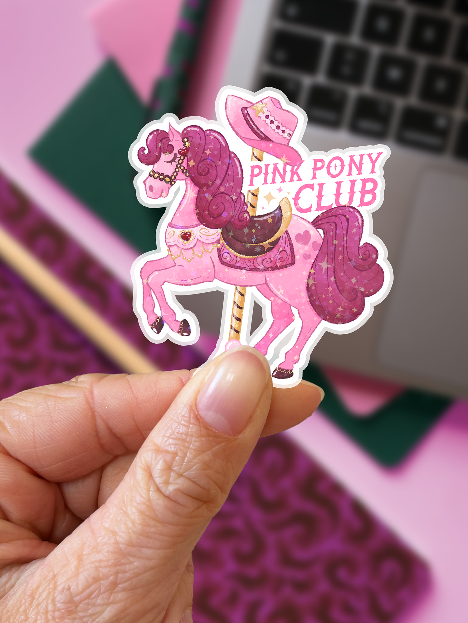 Pink Pony Club | Sticker holographique